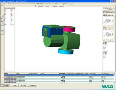 Wilo-Select with 3D graphics