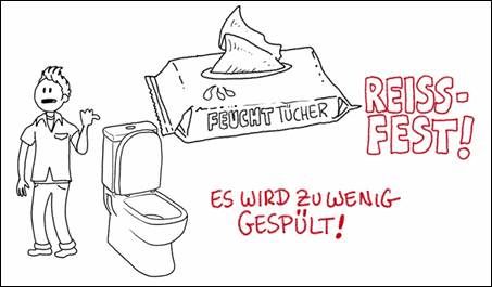 Anschaulicher Erklärfilm zum Thema“Verstopfungen von Pumpstationen durch feuchtt<s:1> cher”