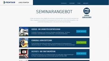 Seminarprogramm 2017 von Pentair Jung Pumpen ist online