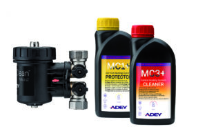 Adey bietet complete - sets zur Reinigung and Behandlung von Anlagenwasser