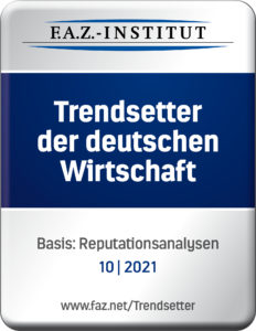 GEMÜ vom F.A.Z.-Institut als“Trendsetter der deutschen Wirtschaft 2021”ausgezeichnet
