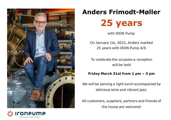 CEO Anders Frimodt-Møller庆祝加入IRON 25周年