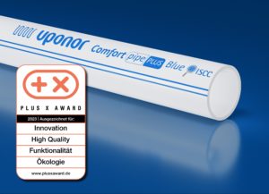 支持biobasierte PEX管道蓝色mit Plus X奖ausgezeichnet